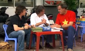 Richard Hammond, James May and Jeremy Clarkson discuss how they are going to travel the 1000 miles in Vietnam. 