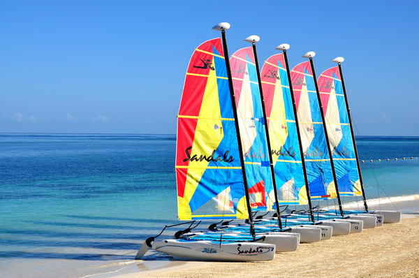 Hobie Cats on the shore
